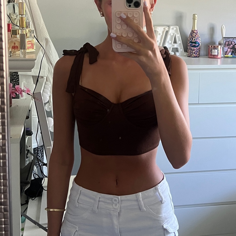adika brown corset tank top